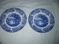 Régi staffordshire angol porcelán fajansz tányér 2 db