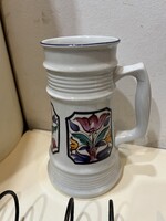 Alföldi porcelán korsó, népi motívumokkal. 4444