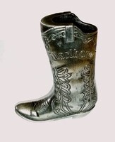 Retro western stílusú csizma asztaldísz, vagy írószertartó. Egyedi ritkaság