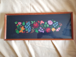 Hímzett falikép 004 - keret 25x63cm kép 23x60cm retro kézimunka