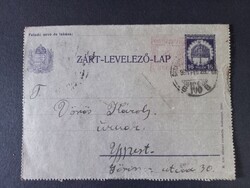 Zárt levelezőlap 16 fillér díjjegyes Dunapataj Kunszentmiklós- Újpest Vörös Károly úrnak1931