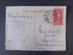 Zárt levelezőlap 20 fillér díjjegyes Dunapataj Kunszentmiklós pecsét-Újpest Vörös Károly úrnak  1934
