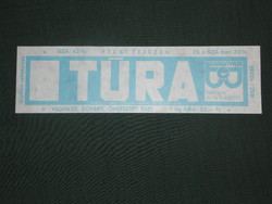 Sajt címke, Magyar tejüzemek,Pécs tejüzem, Túra sajt,  32.00 Ft /Kg