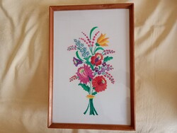 Hímzett falikép 006 - keret 31x45,5cm kép 28,5x43cm retro kézimunka