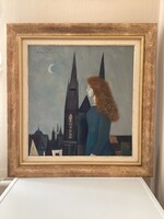 Kornél Szentgyörgyi (1916 - 2006) - Moonlit Evening.