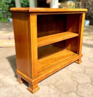 Antik Biedermeier alacsony könyves polc, könyves szekrény, régi könyvpolc