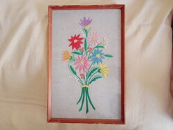 Hímzett falikép 005 - keret 28x43cm kép 26x41cm retro kézimunka