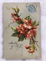 Antik, régi hosszúcímzéses litho virágos képeslap  - 1904                -7.