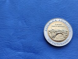 ARGENTÍNA 1 PESO 2010 BIMETÁL! BICENTENARIO ! FORRADALOM 200.ÉVFORDULÓ! GLACIAR PERITO MORENO! UNC!