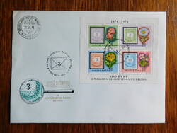 FDC - 1974. 100 éves a levélborítékrajzú bélyeg - blokkal   /700,-Ft/