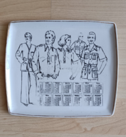 Retro Hollóházi porcelán tálca