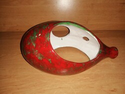 Ritka színű Mihály Béla függeszthető kerámia ikebana kaspó - 26 cm (sz)