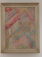 Aukcionált Hatalmas Ruzicskay György Absztrakt Grafika