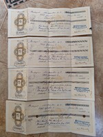 4 db  váltó 1948-ból Kós Károly és felesége részére kiállítva