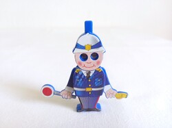 Kinder Ferrero figura, közlekedési rendőr mozgatható elemekkel, 1994