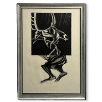 Kazinczy Gábor (1942- ) Cantata Profanaxia - modern grafikai alkotás keretezve /számlát adunk hozzá/