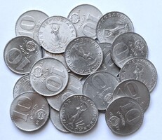 Kádár Korszak, 21 db szép 10 Forintos, 1971, 72, 73, 76, 77, 79, 80.