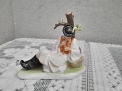 Zsolnay furulyázó juhász AA