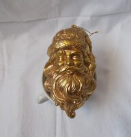 Aranyozott mikulásfej,karácsonyfa dísz,karácsonyi télapó, fenyődísz