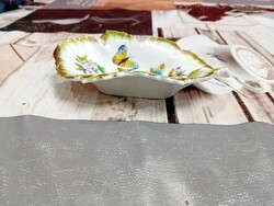 Herendi Viktória mintás levél alakú mogyorós tálka