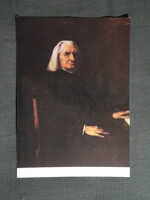 Képeslap,Budapest Nemzeti múzeum,Munkácsy Mihály,Liszt Ferenc arcképe festmény,1977