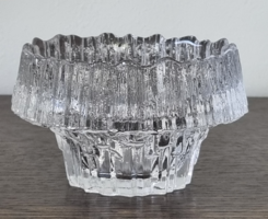 Iittala finn jégüveg  gyertyatartó, díszüveg, dekoráció- Tapio Wirkkala