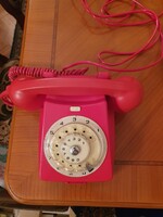 CB667 Red Desktop Rotary Dial Phone