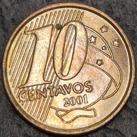 Brazília 10 centavo, 2001.