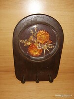 Retro szalmavirágos fali kulcstartó - 12*18 cm (z)