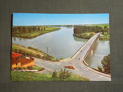 Képeslap,Tokaj,Tisza Bodrog torkolata ,híd látkép,részlet,1970-