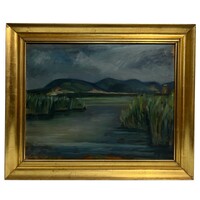 Beazonosításra váró magyar művész: Balaton, 1981 - olaj-vászon alkotás /számlát adunk hozzá/