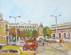 Bánfi - "Óbuda..." - (olaj,karton 33×43 cm)