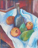 Bánfi - "Csendélet..." - (olaj,karton 33×27 cm)