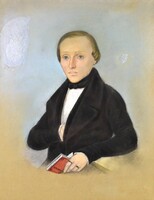 XIX. sz. eleje osztrák festő: KÖLTŐ - BIEDERMEIER PORTRÉ