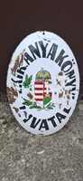 Ritka antik öntött vas zománctábla