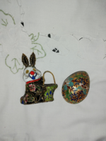 Cloisonne nyuszi és tojás      G
