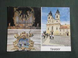 Képeslap,Tihany,mozaik,Bencés Apátság templom,oltár látkép,részlet,1990-