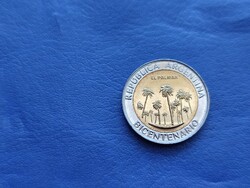 ARGENTÍNA 1 PESO 2010 BIMETÁL! BICENTENARIO ! FORRADALOM 200.ÉVFORDULÓ! EL PALMAR! PÁLMAFA! UNC!