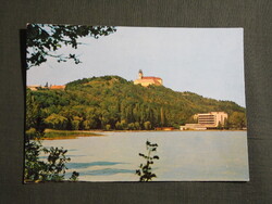 Képeslap,Tihany,Bencés Apátság templom,Balaton part látkép,részlet,1977-