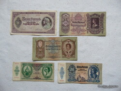 5 darab pengő bankjegy LOT !