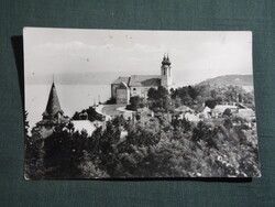 Képeslap,Tihany,Bencés Apátság templom látkép,részlet,1961-