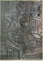 Molnár Bertalan: Szentendre - monotypia