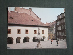 Képeslap,Sopron,Orsolya tér szobor látkép,részlet,1980-