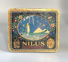 Régi Nilus bontatlan szivarka cigaretta fém doboz