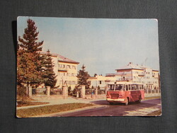 Képeslap,Sopron,Lővér üdülő,szálló,Ikarus autóbusz látkép,részlet,1964-