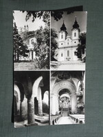 Képeslap,Tihany,mozaik,Bencés Apátság templom,altemplom,oltár,sport szálló látkép,részlet,1960-