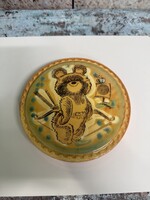 Misa Mackó Íjász Orosz Moszkvai Olimpiai Porcelán Falidísz A150