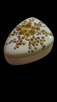 HOLLÓHÁZI PORCELÁN BONBONIER – VIRÁGMINTÁS FEDÉLES DOBOZ – ÉKSZERTARTÓ – VINTAGE