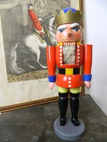 Régi nagyméretű fa játék figura / bábu ( beszélő király )