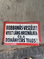 Figyelmeztető zománc tábla